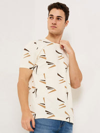 SPYKAR Men Conversational Printed Round Neck Cotton Slim Fit T-shirt