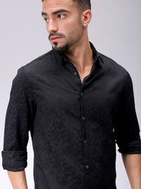 The Indian Garage Co Men Regular Fit Dobby Textured Resortwear Shirt