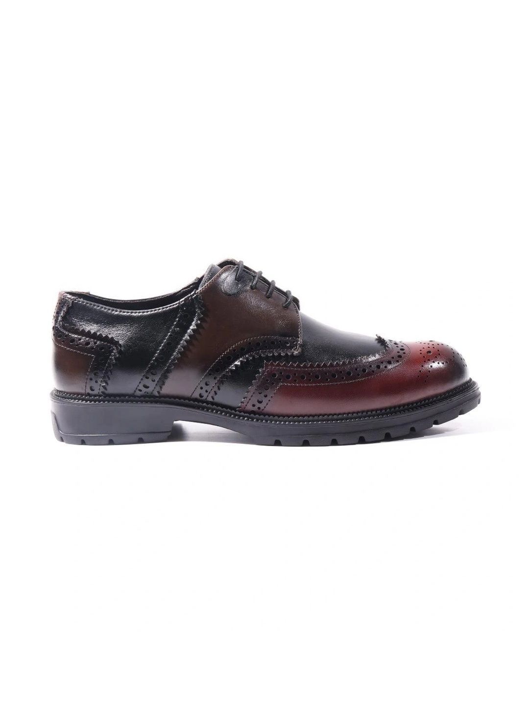 MONKSTORY Black & Brown Atelier 1900 Wingtip Tricolor Brogue Lace-Ups