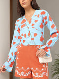 DressBerry Bloom & Beyond Floral Printed Shirt Style Top