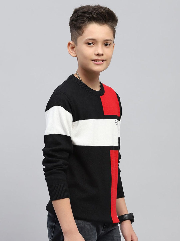 Monte Carlo Boys Cotton Casual Colourblocked Pullover