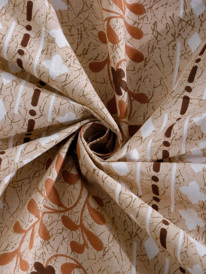 Myntra Elegant Homes Beige Floral 400 TC Single Bedsheet with 1 Pillow Covers