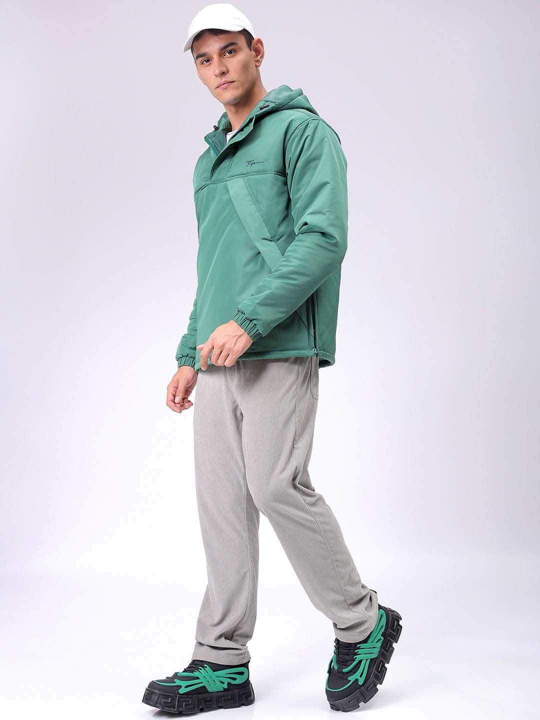 The Indian Garage Co Men Hooded Slim Fit Bomber Jacket