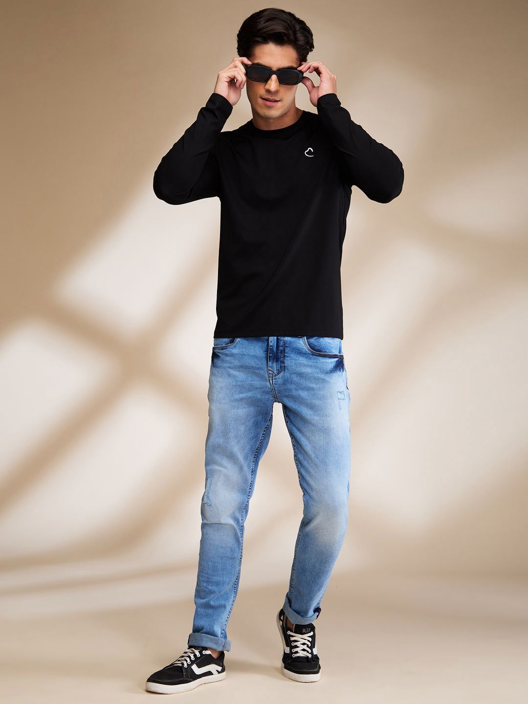 Being Human Men Solid Round Neck Cotton Slim Fit T-shirt