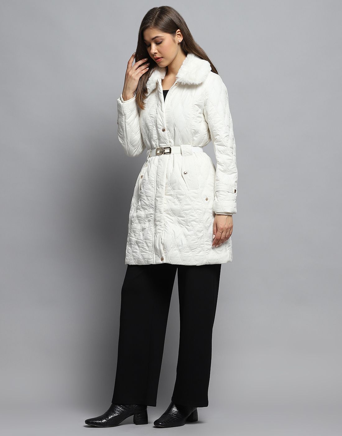Monte Carlo Women Spread Collar Solid Casual Lightweight Parka Jacket