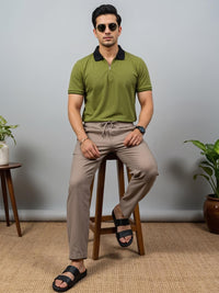 ADRO Men Olive Cotton Tshirts