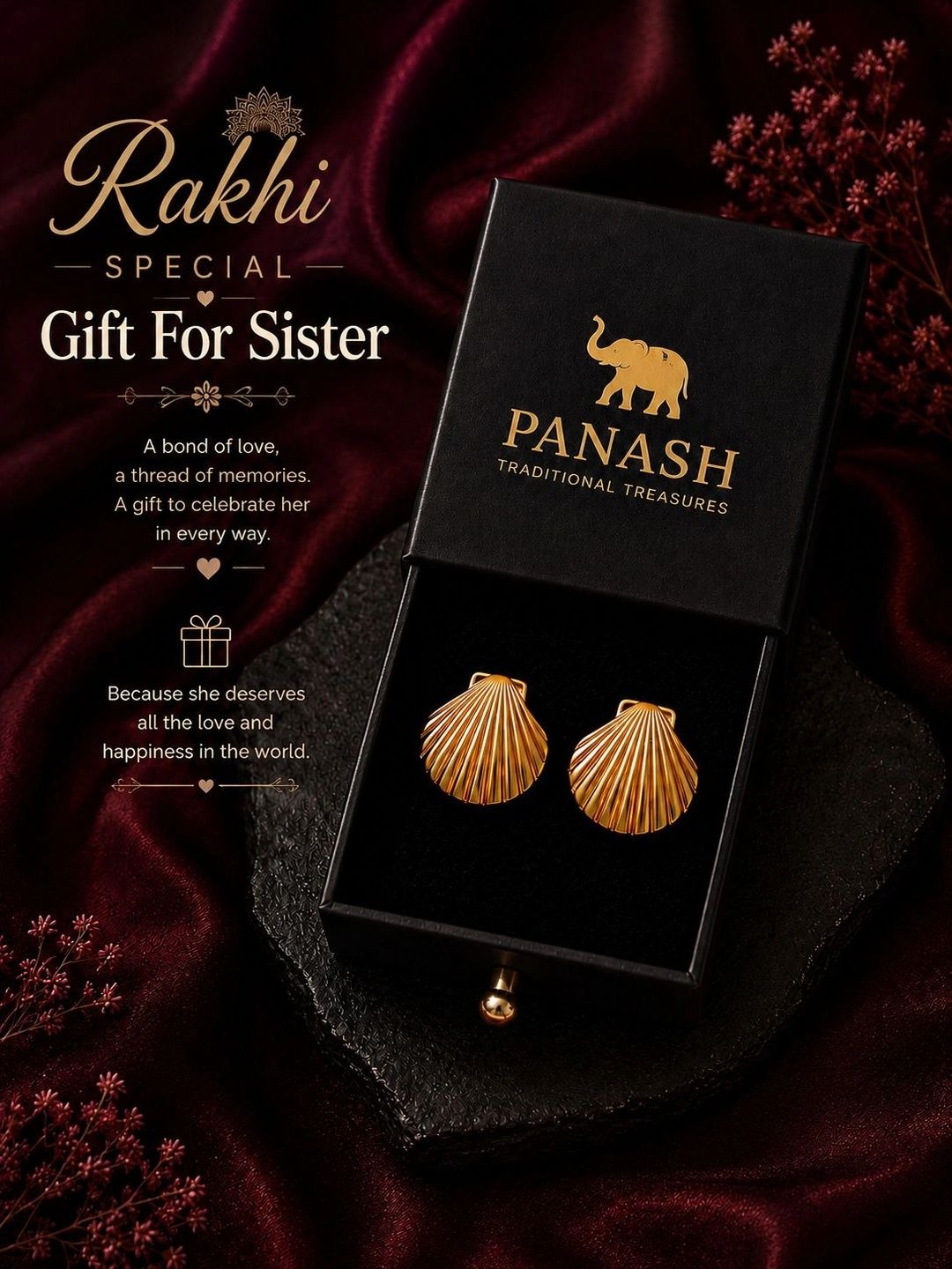 PANASH Gold-Plated Quirky Studs Earrings
