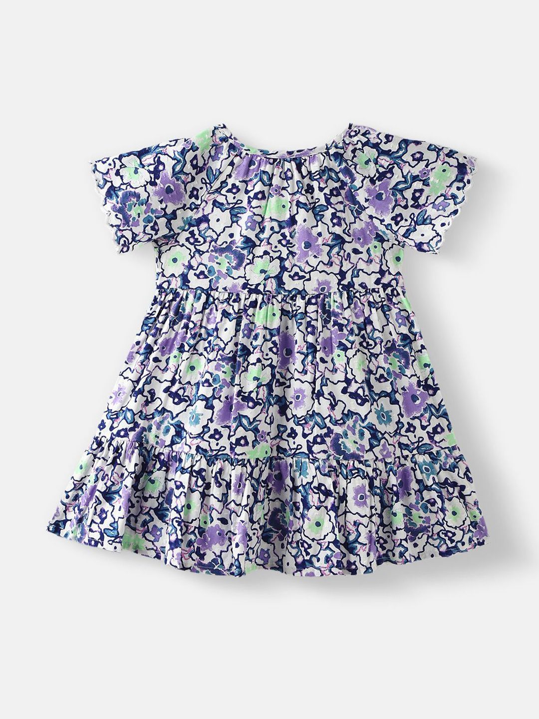 Nauti Nati Girls Floral Printed Knee Length Dress