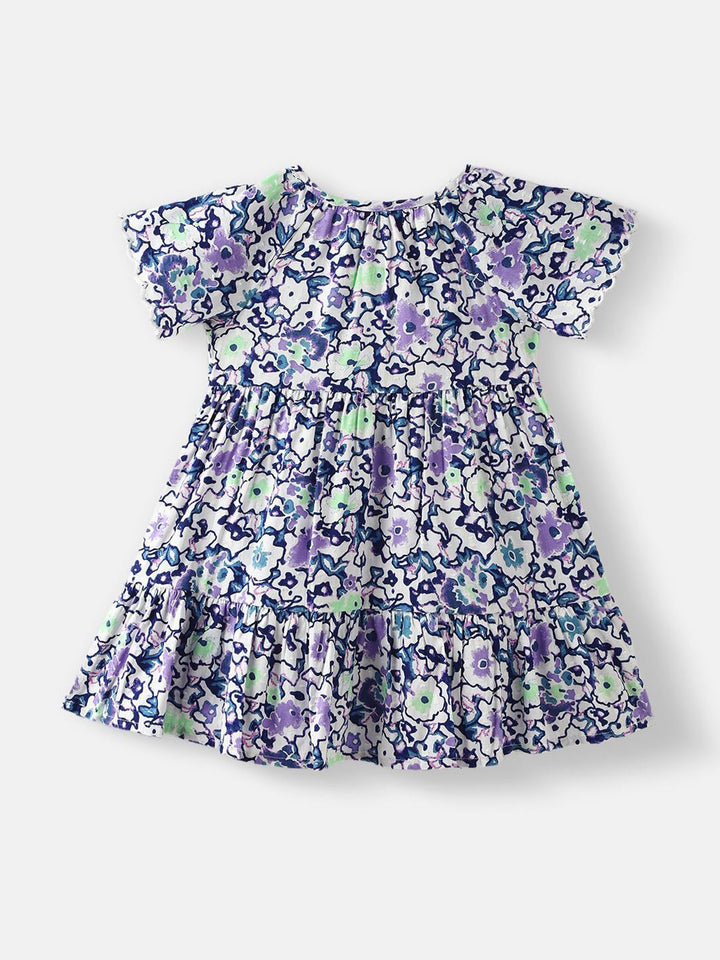 Nauti Nati Girls Floral Printed Knee Length Dress