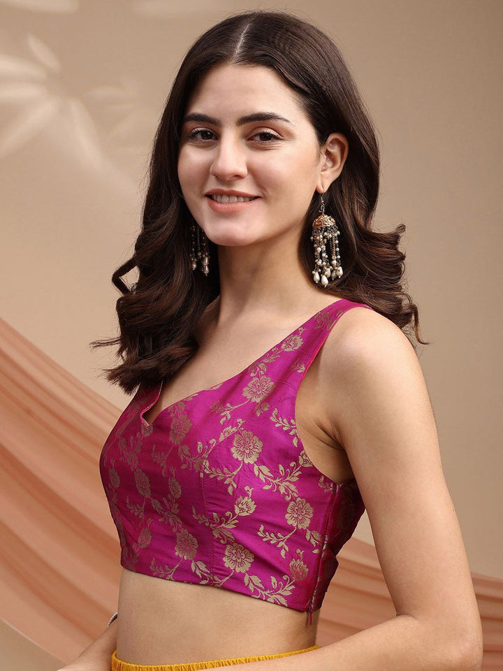 Tikhi Imli Woven Design Brocade Saree Blouse