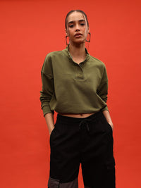 DressBerry Drop-Shoulder Relaxed Sweatshirt