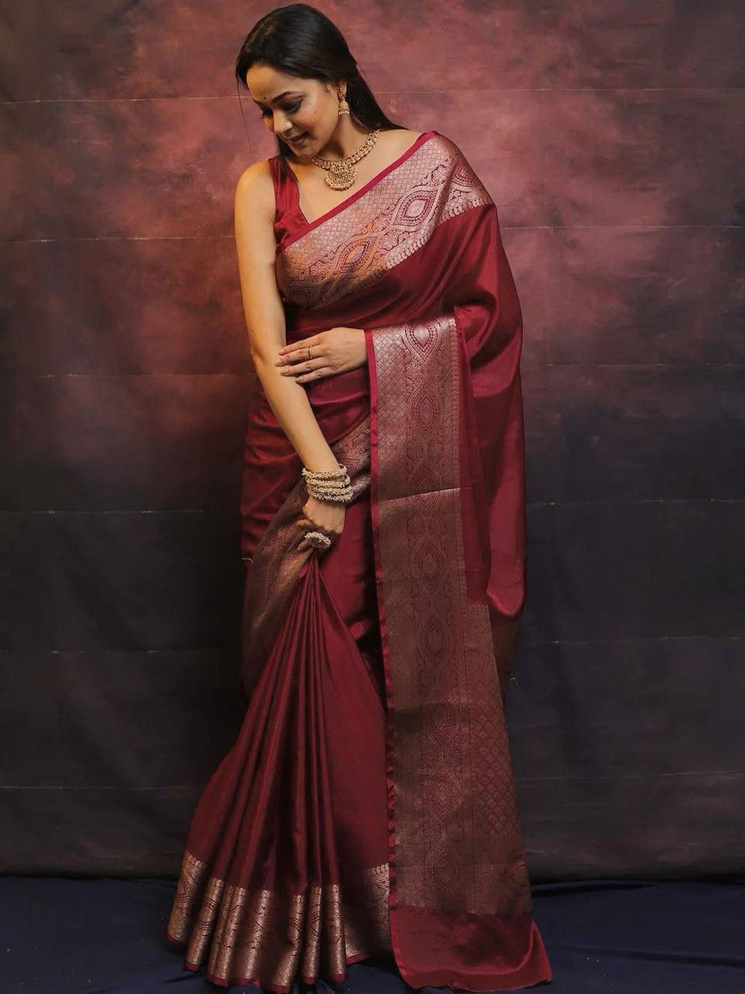 KALINI Woven Design Zari Banarasi Saree