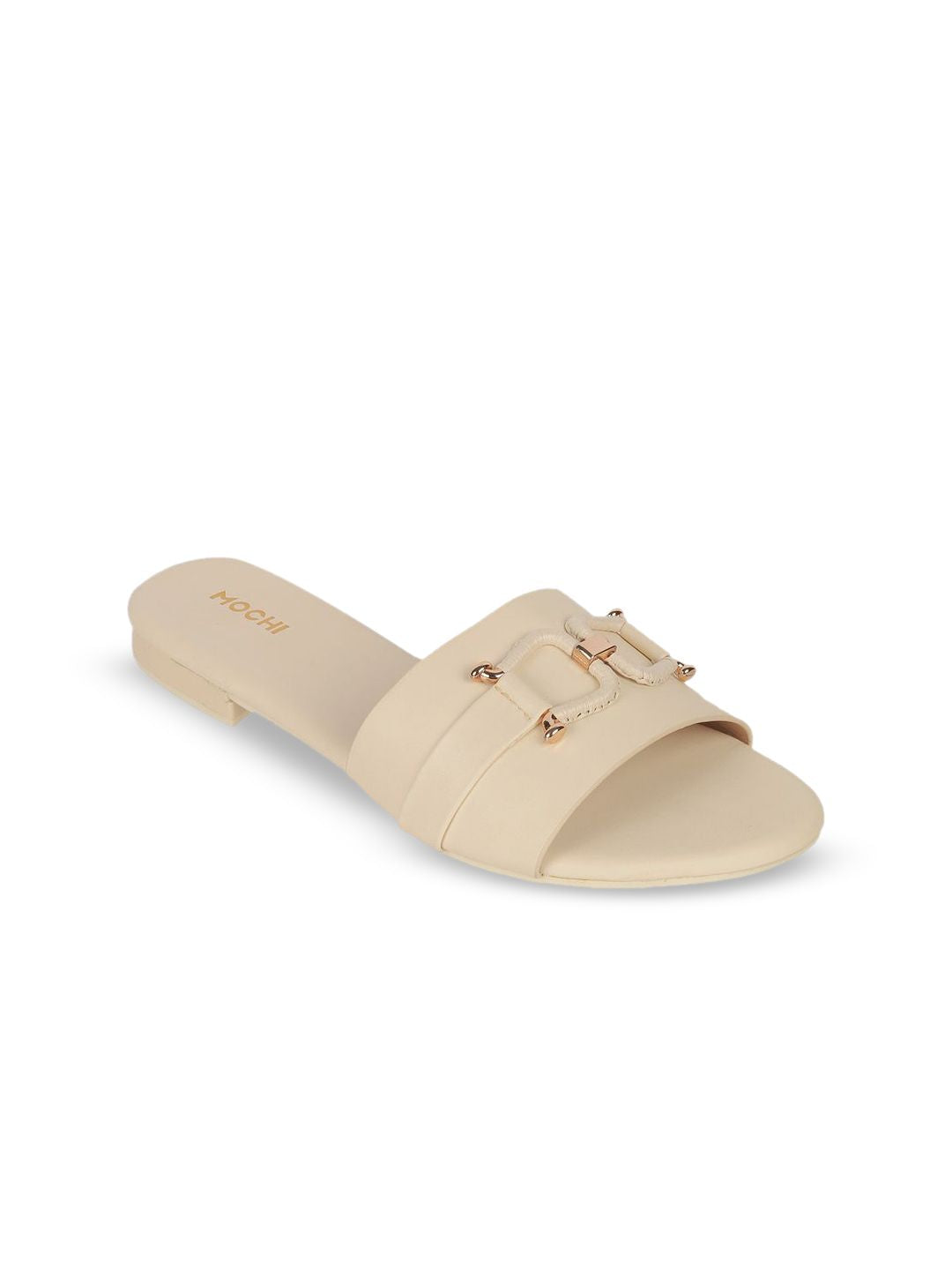 Mochi Women Open Toe Flats with Buckles