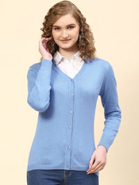 Monte Carlo Women V Neck Full Sleeve Cardigan