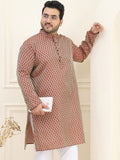 SOJANYA PLUS Plus Size Ethnic Motifs Woven Design Straight Kurta