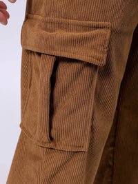 The Indian Garage Co Men Textured Loose Fit Cargos Trousers