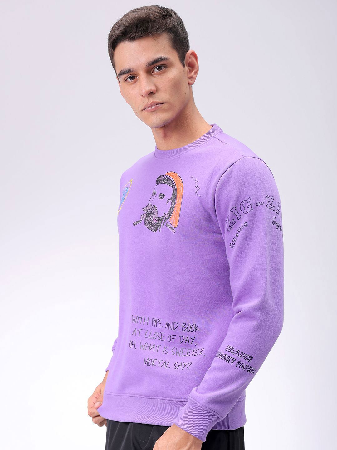 The Indian Garage Co Men Printed Round Neck Pullover Sweatshirt