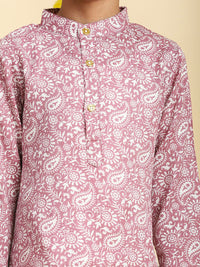 Cutiekins Boys Paisley Printed Straight Cotton Kurta with Pyjamas