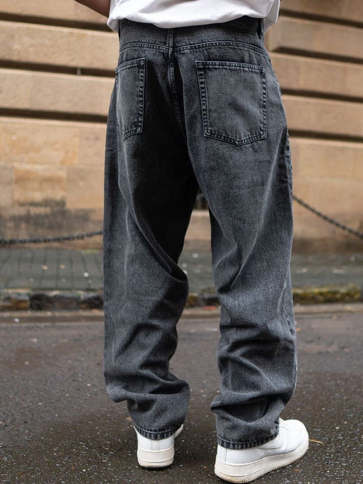Powerlook Men Cotton Mid-Rise Baggy Comfort Fit Light Fade Jeans