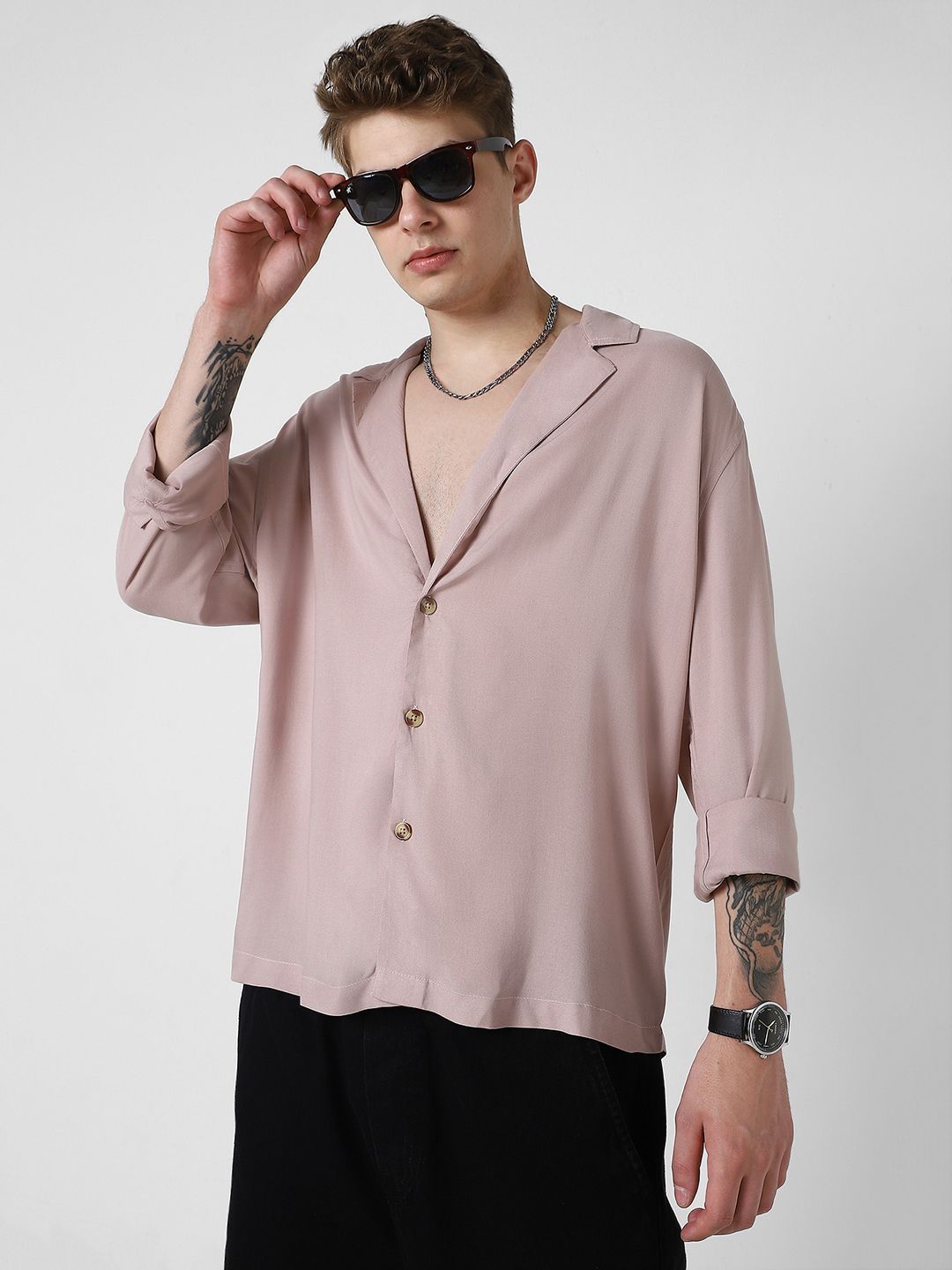 VASTRADO Men Classic Oversized Opaque Casual Shirt