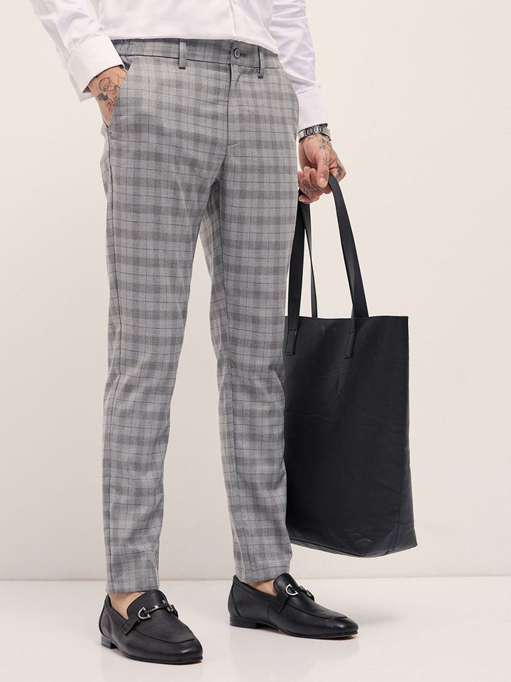 The Bear House Men lelaki yang diperiksa Slim Formal Seluar Formal