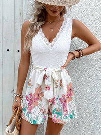 DressBerry Lace Floral Print Playsuit