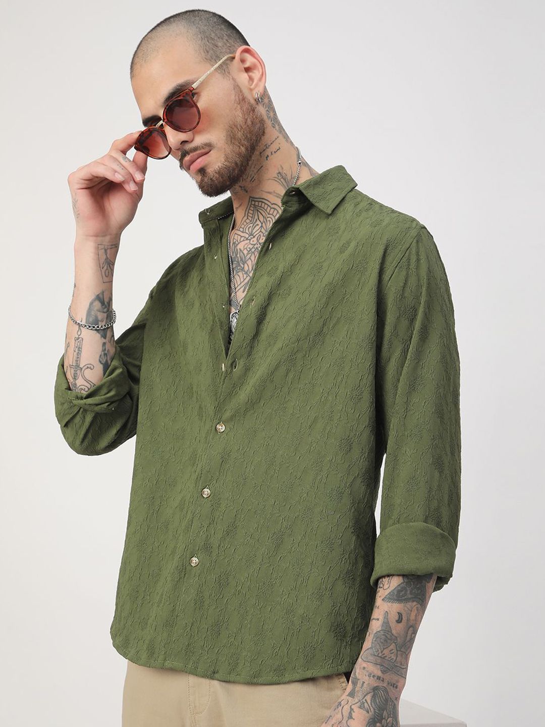 VASTRADO Men Classic Slim Fit Opaque Casual Shirt