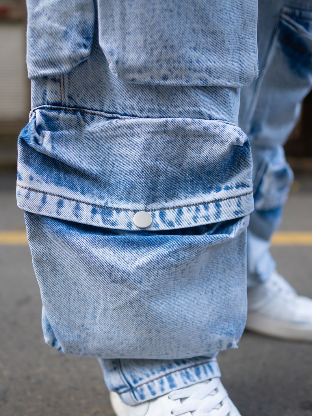 Powerlook Men Cotton Longgar Fit Cargos Fit