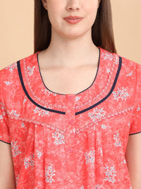 Sweet Dreams Women Printed Pure Cotton Maxi Nightdress