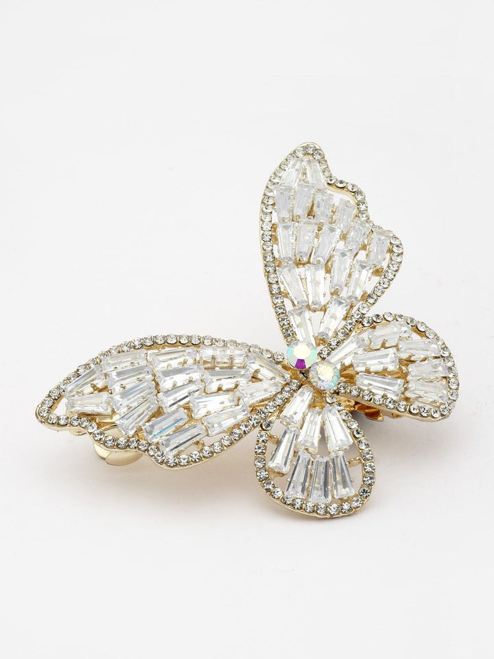PANASH Women Embellished Stone Studded Butterfly Shpaed Claw Clip