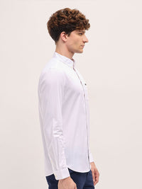 THE BEAR HOUSE Men Button-Down Collar Solid Cotton Casual Shirt