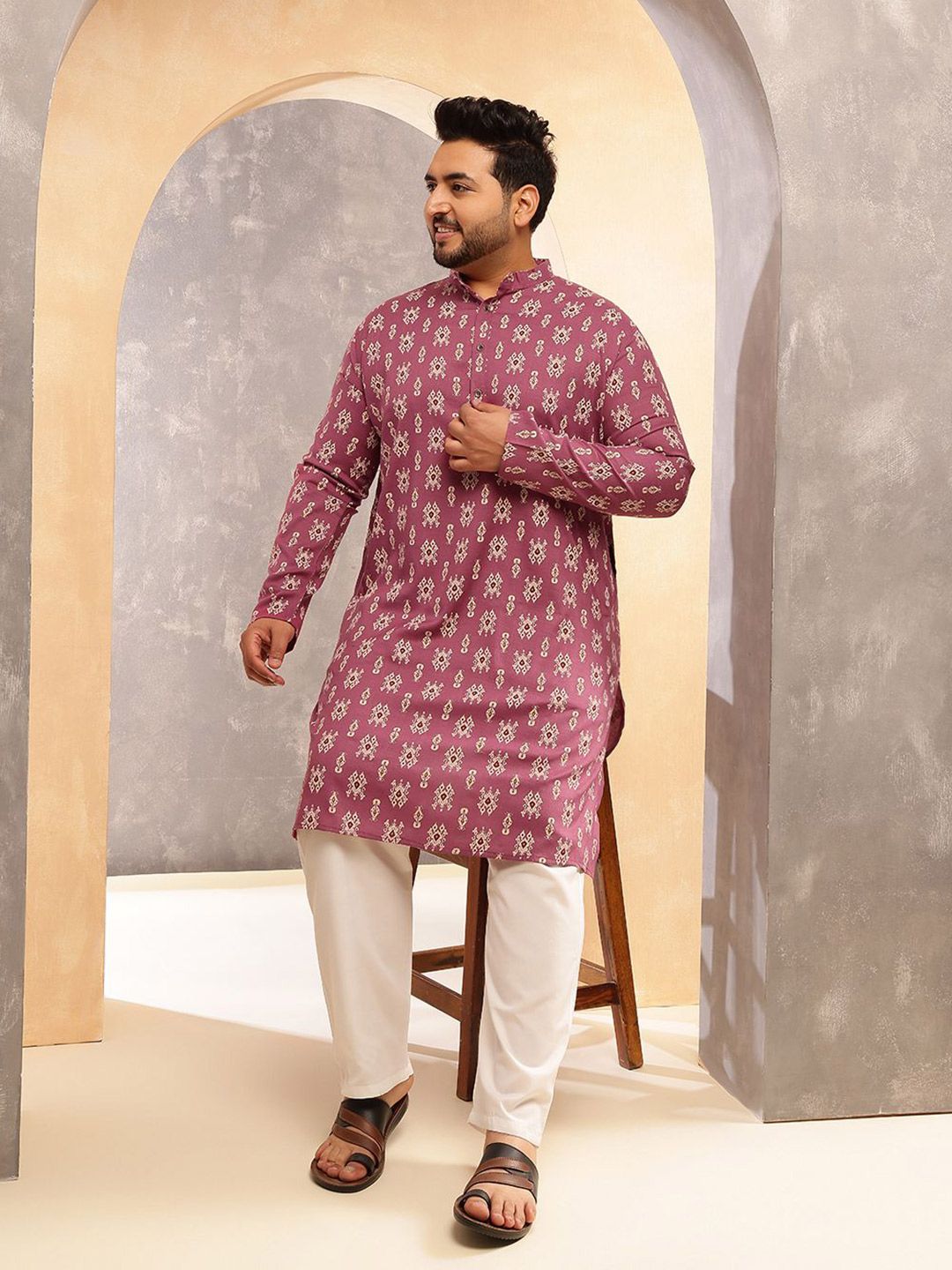 SOJANYA PLUS Men Ethnic Motifs Printed Kurta