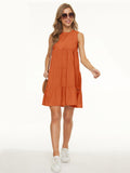 DressBerry Round Neck Tiered A-Line Dress