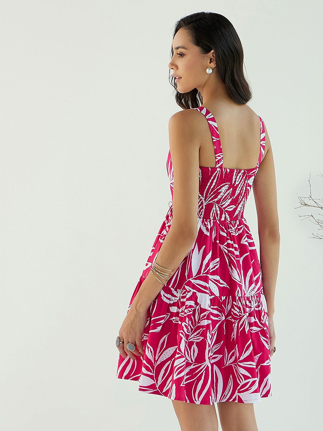 Pink Paprika by SASSAFRAS Floral Print Fit & Flare Dress