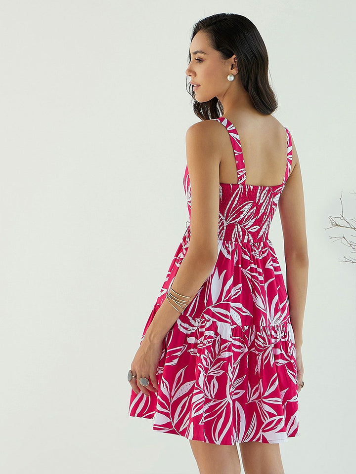 Pink Paprika by SASSAFRAS Floral Print Fit & Flare Dress