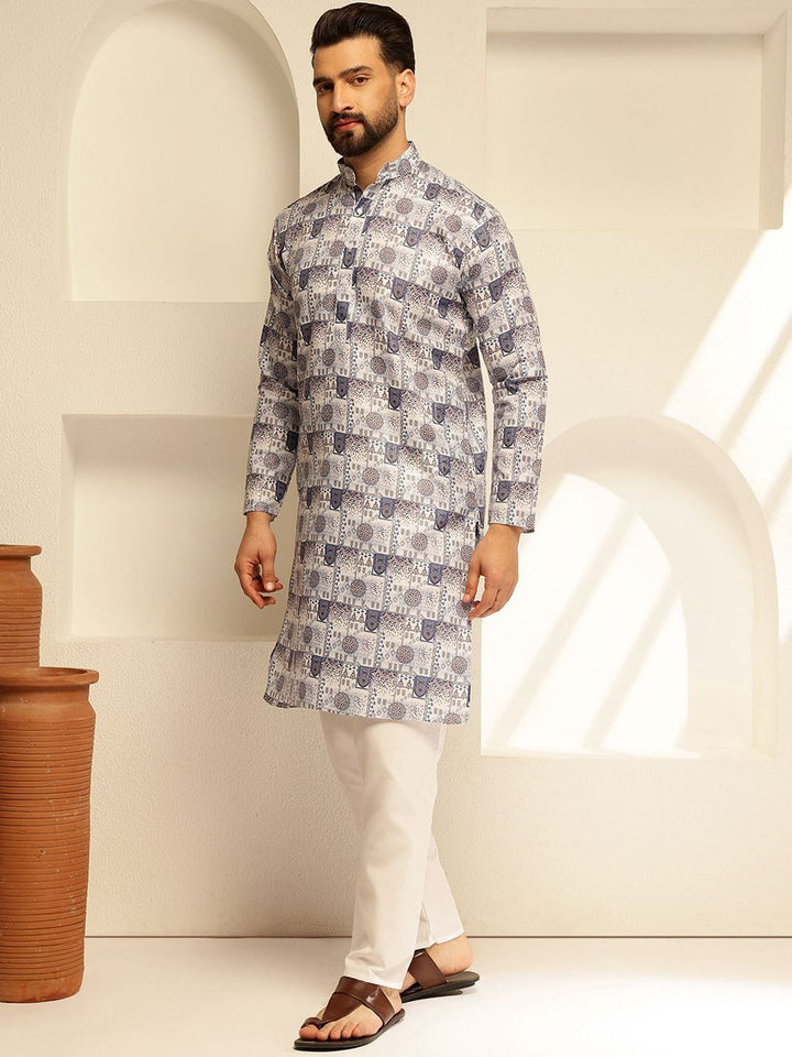 SOJANYA Motif Etnik Printed Cotton Straight Kurta