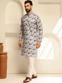 SOJANYA Motif Etnik Printed Cotton Straight Kurta