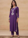 House of Chikankari Women Regular Chikankari Kurta with Trousers