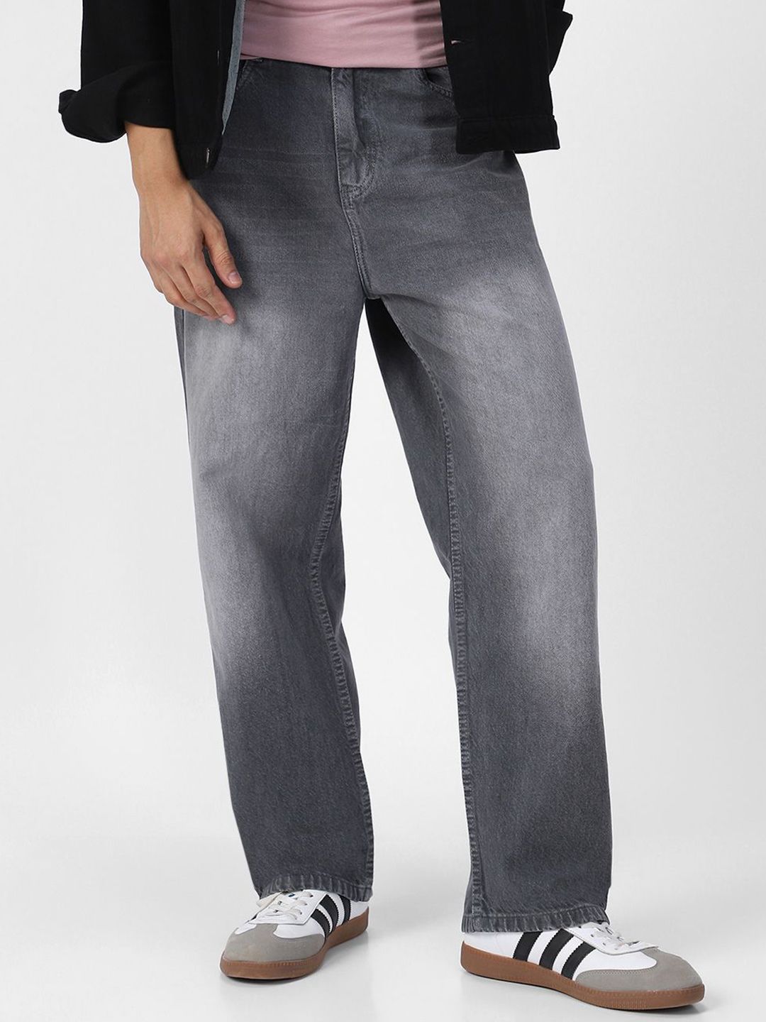 Urbano Fashion Men Loose Relaxed Fit Heavy Fade Jeans