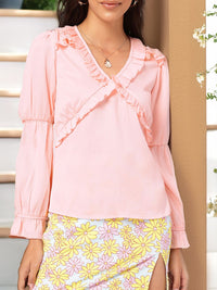 DressBerry Triple Puff Flirty Ruffled Top