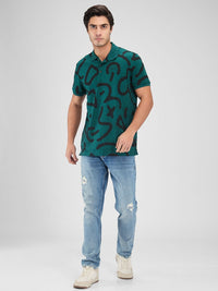 SPYKAR Men Typography Printed Polo Collar Pockets Slim Fit T-shirt