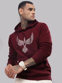 ADRO Men Printed Cotton Hooded Sweatshirt