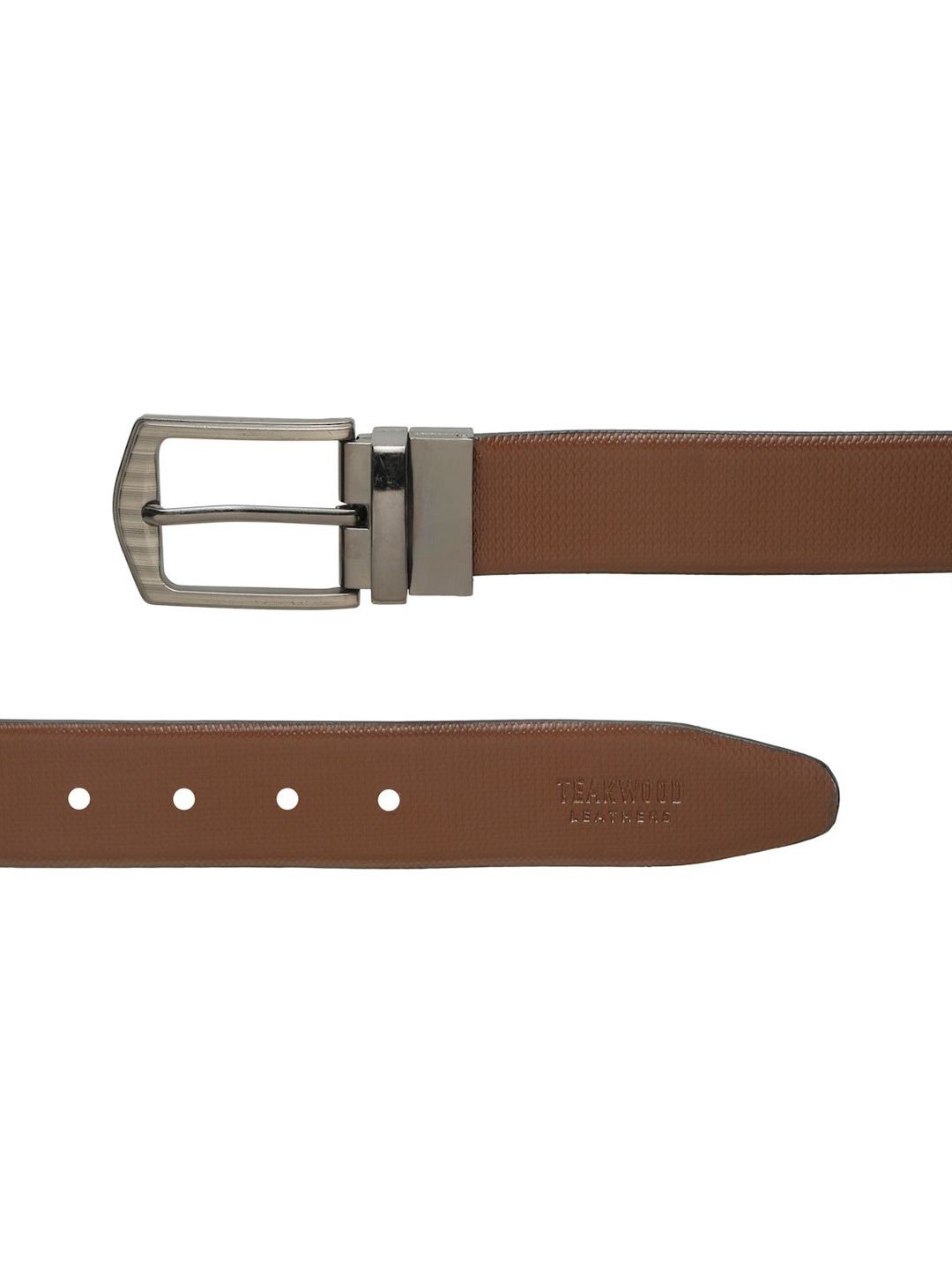 Teakwood Leathers Men Textured Leather Reversible Formal Belt