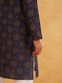 SOJANYA Floral Printed Mandarin Collar Straight Kurta With Churidar
