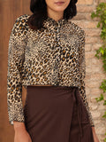 DressBerry Fierce Twist Animal Skin Printed Crop Shirt