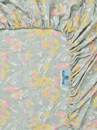 KLOTTHE Green Floral 300 TC Cadar Bujang dengan 1 Sarung Bantal