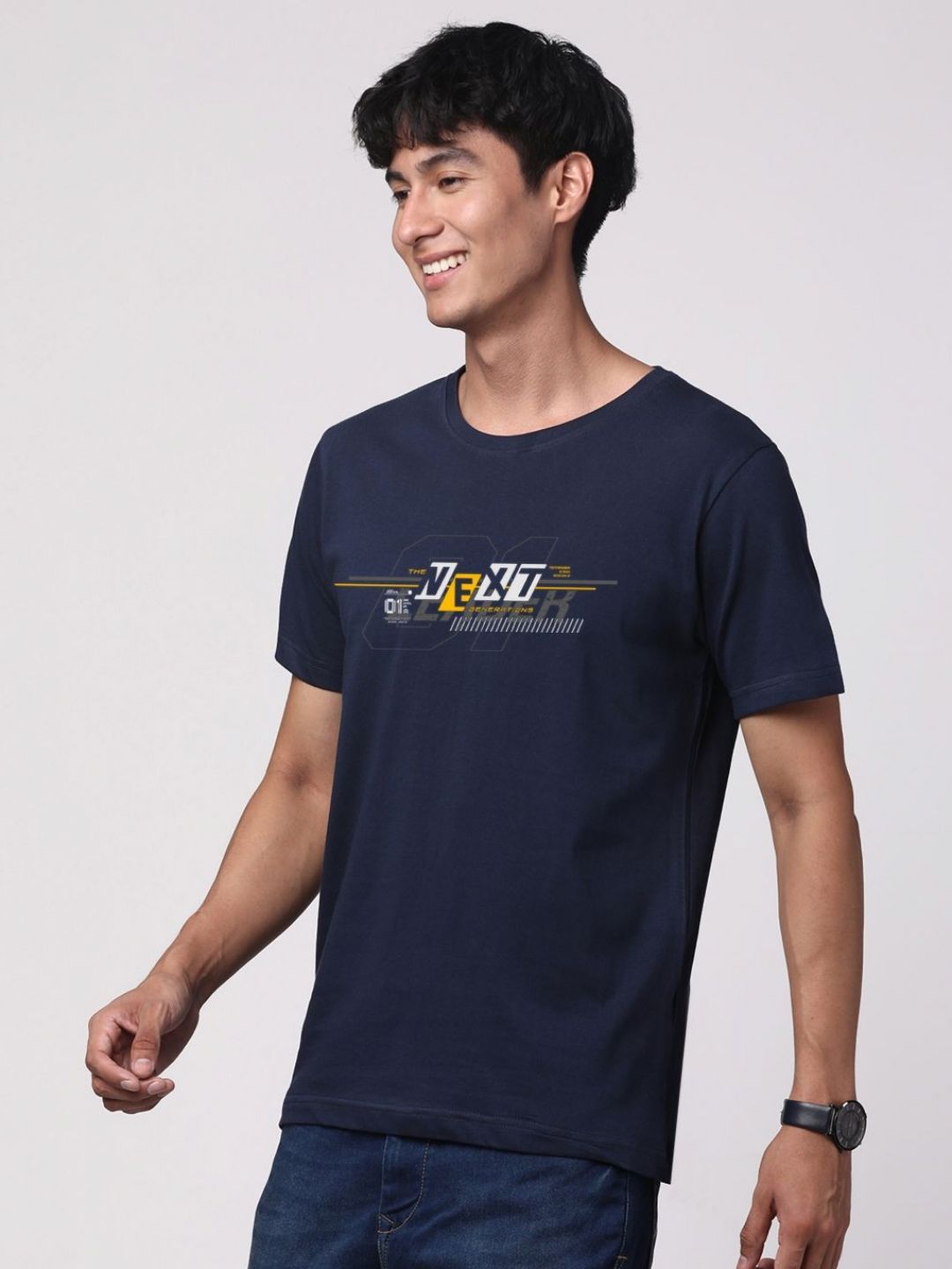 ADRO Men Graphic Printed Round Neck Cotton T-shirt