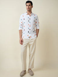 Thomas Scott Men Embroidered Regular Fit Casual Shirt