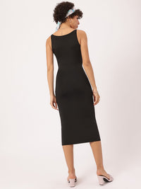 DressBerry Studded Siren Cowl Neck Midi Sheath Dress