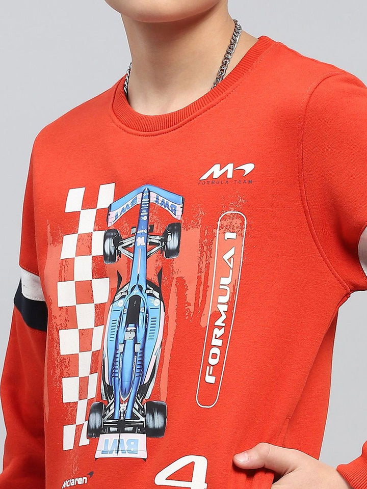 Monte Carlo Boys Printed Cotton Pullover Sweatshirt